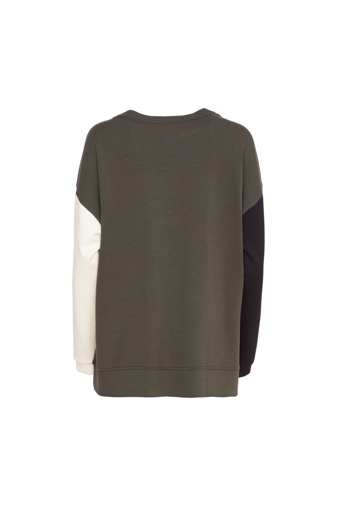 Block Colour Sweatshirt in Forest/Black