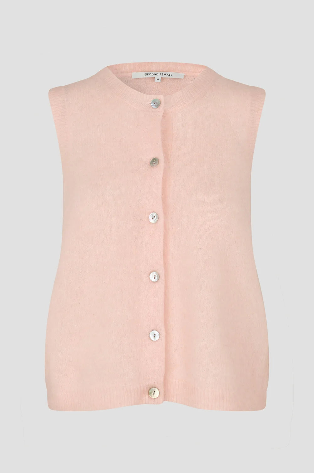 Brook Knit Button Vest in Pale Dogwood
