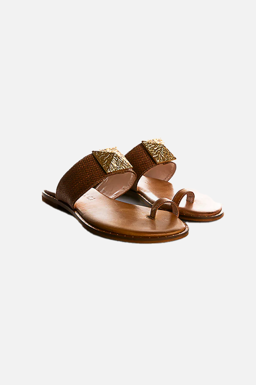 Greek Sandal in Camel Gold