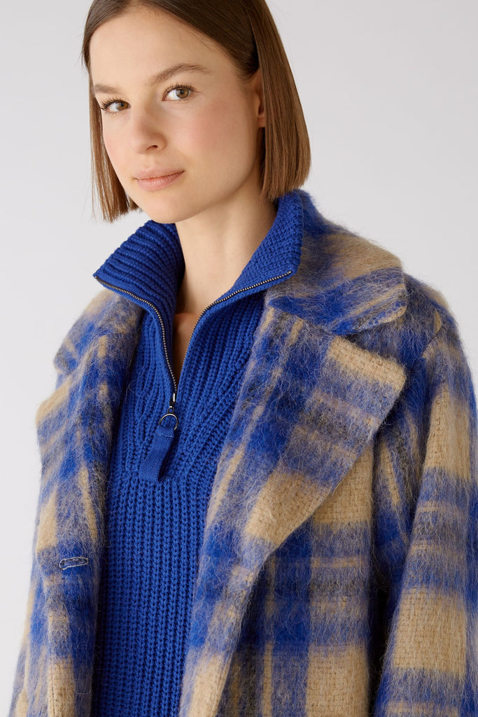 Wool Coat with Alpaca in Light Stone Blue