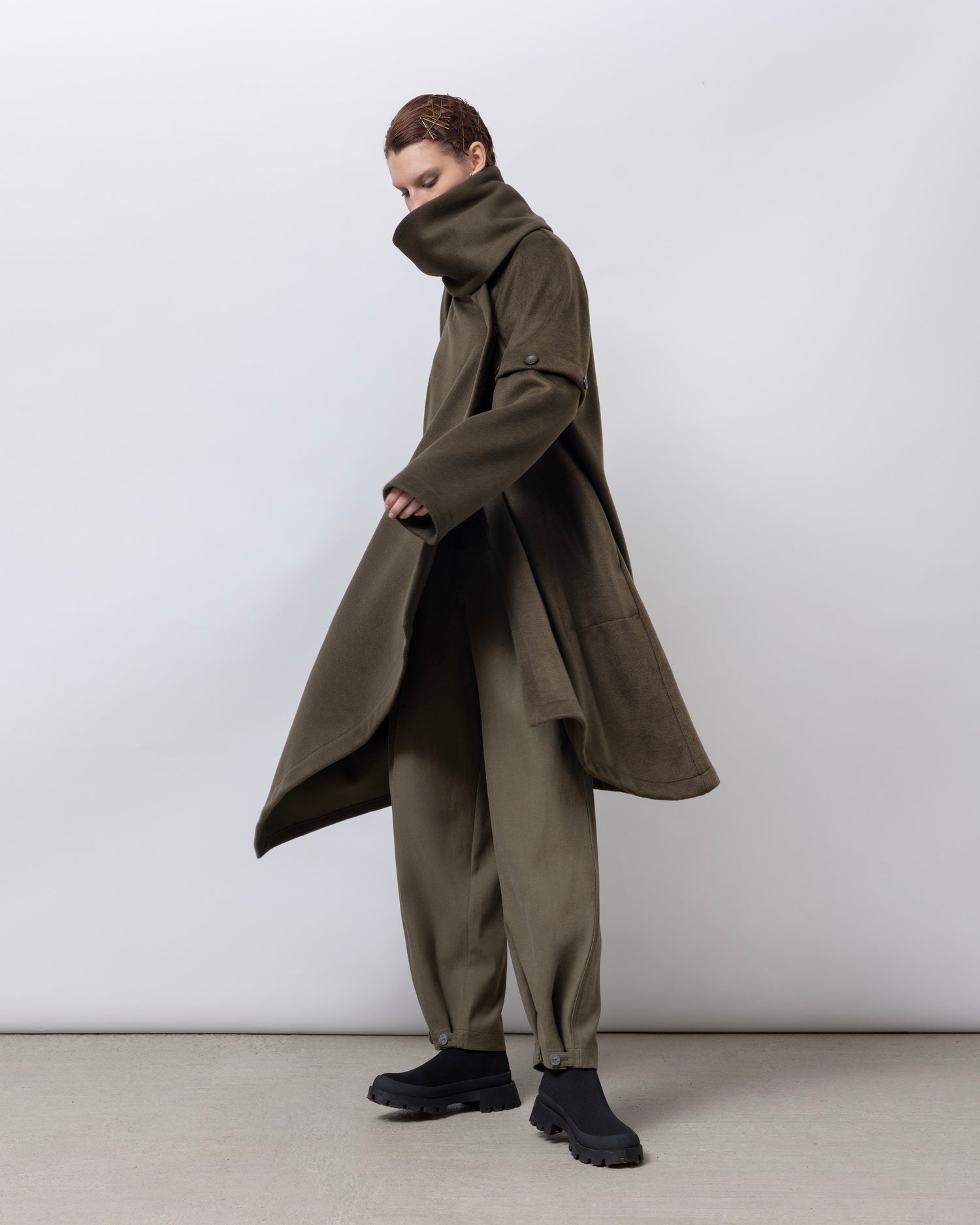 Joifion Coat in Dark Khaki