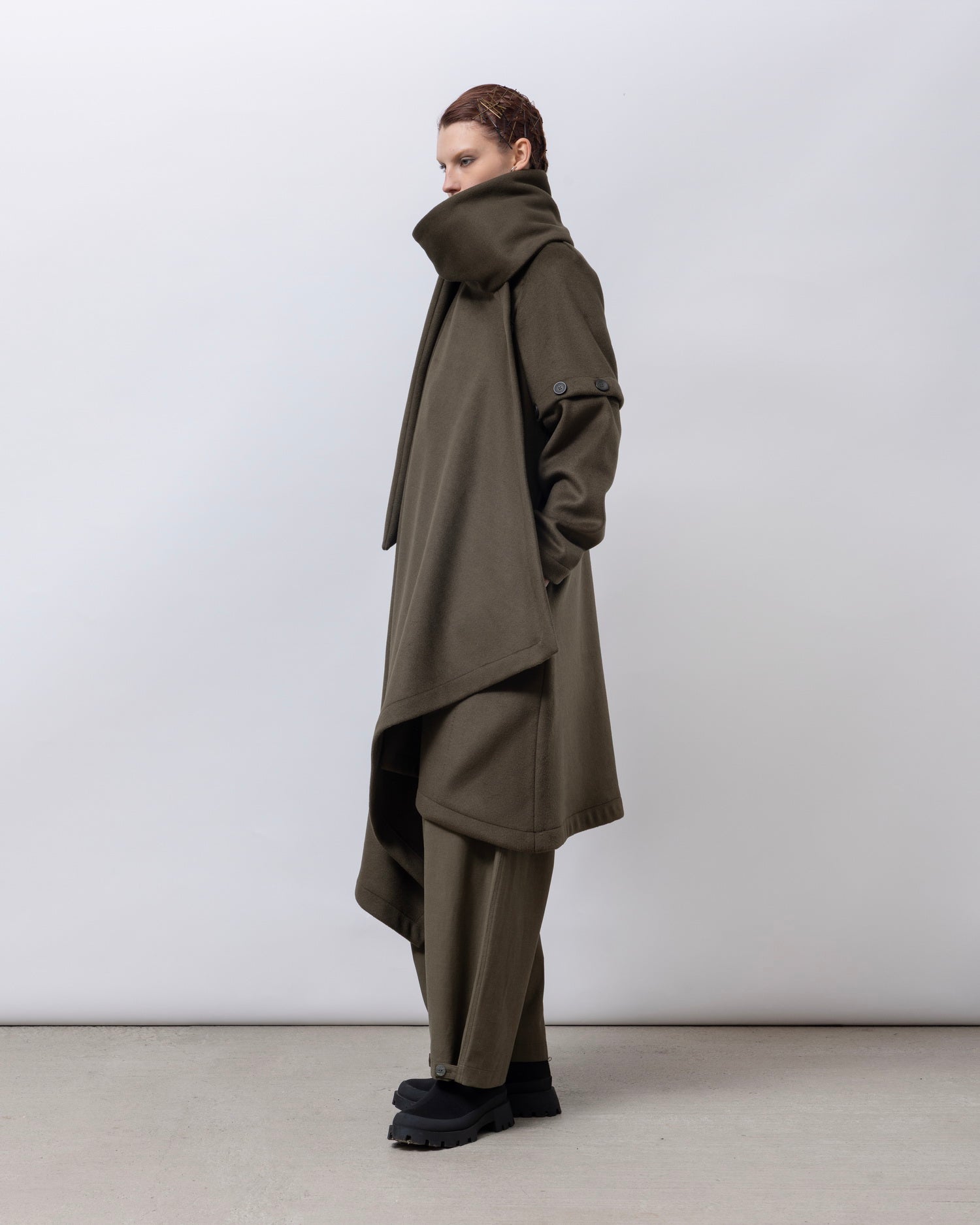 Joifion Coat in Dark Khaki