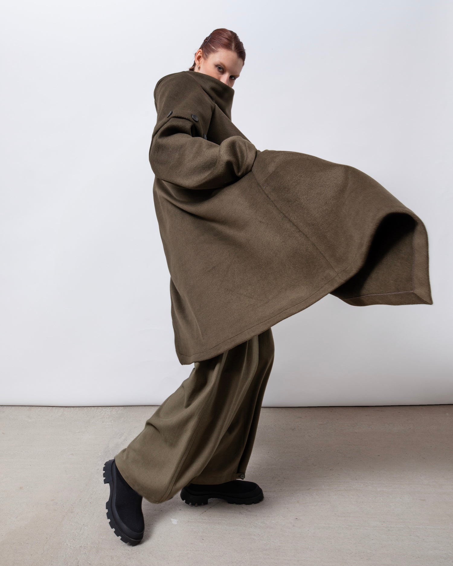 Joifion Coat in Dark Khaki