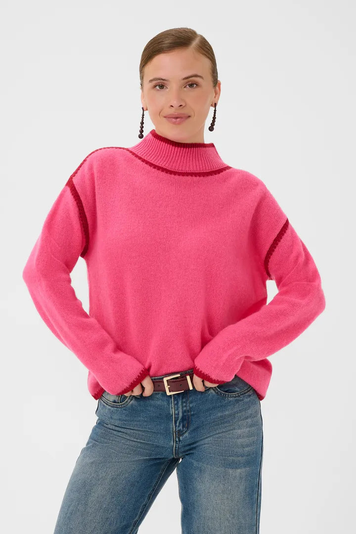 Jia Katrina Turtleneck in Fandango Pink Melange