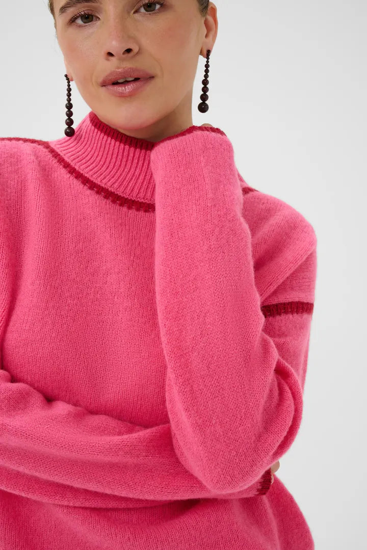 Jia Katrina Turtleneck in Fandango Pink Melange