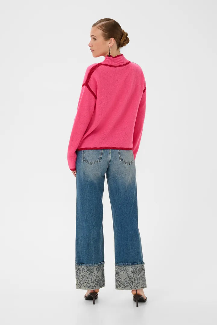 Jia Katrina Turtleneck in Fandango Pink Melange