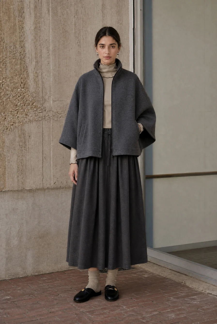 Cappa Zipper Alveare Jacket in Grey