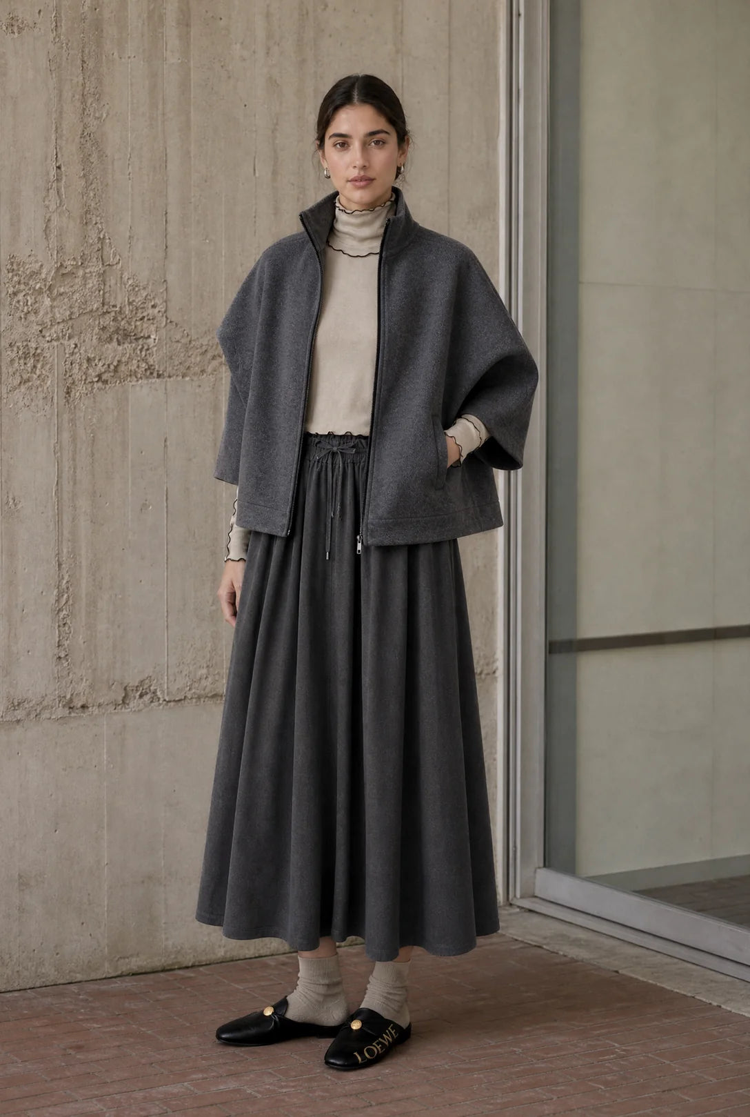 Cappa Zipper Alveare Jacket in Grey