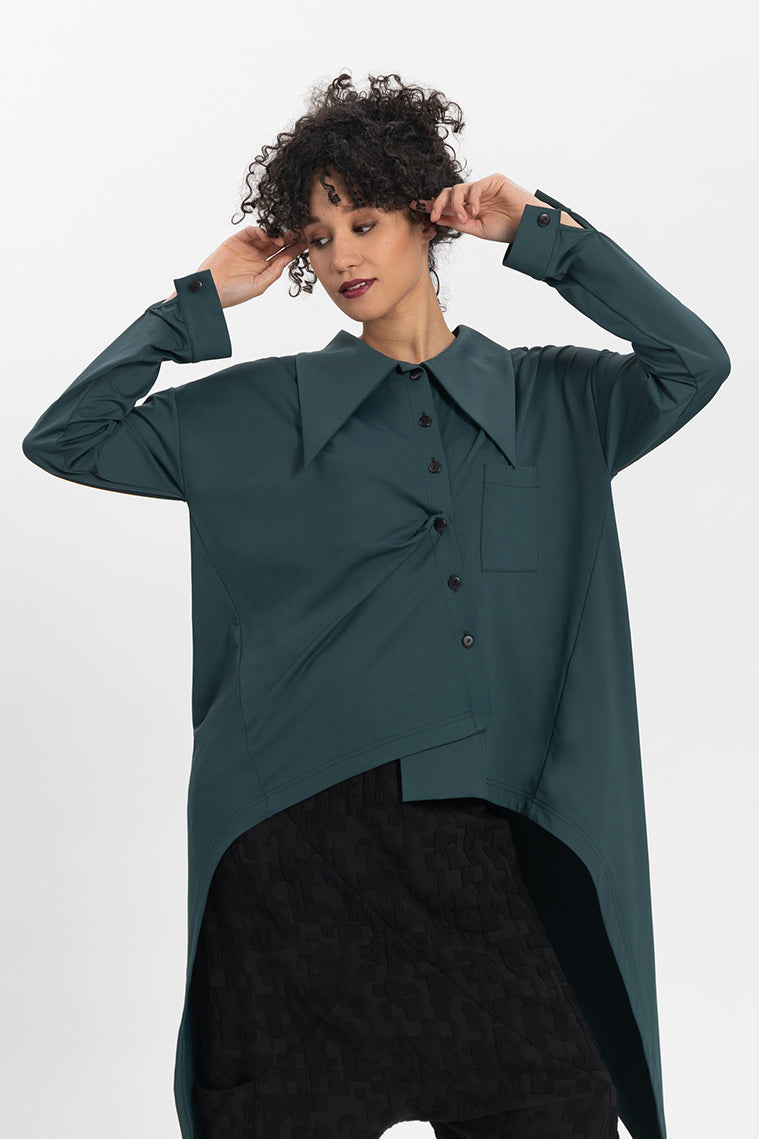 Pedro Travel Blouse in Peacock