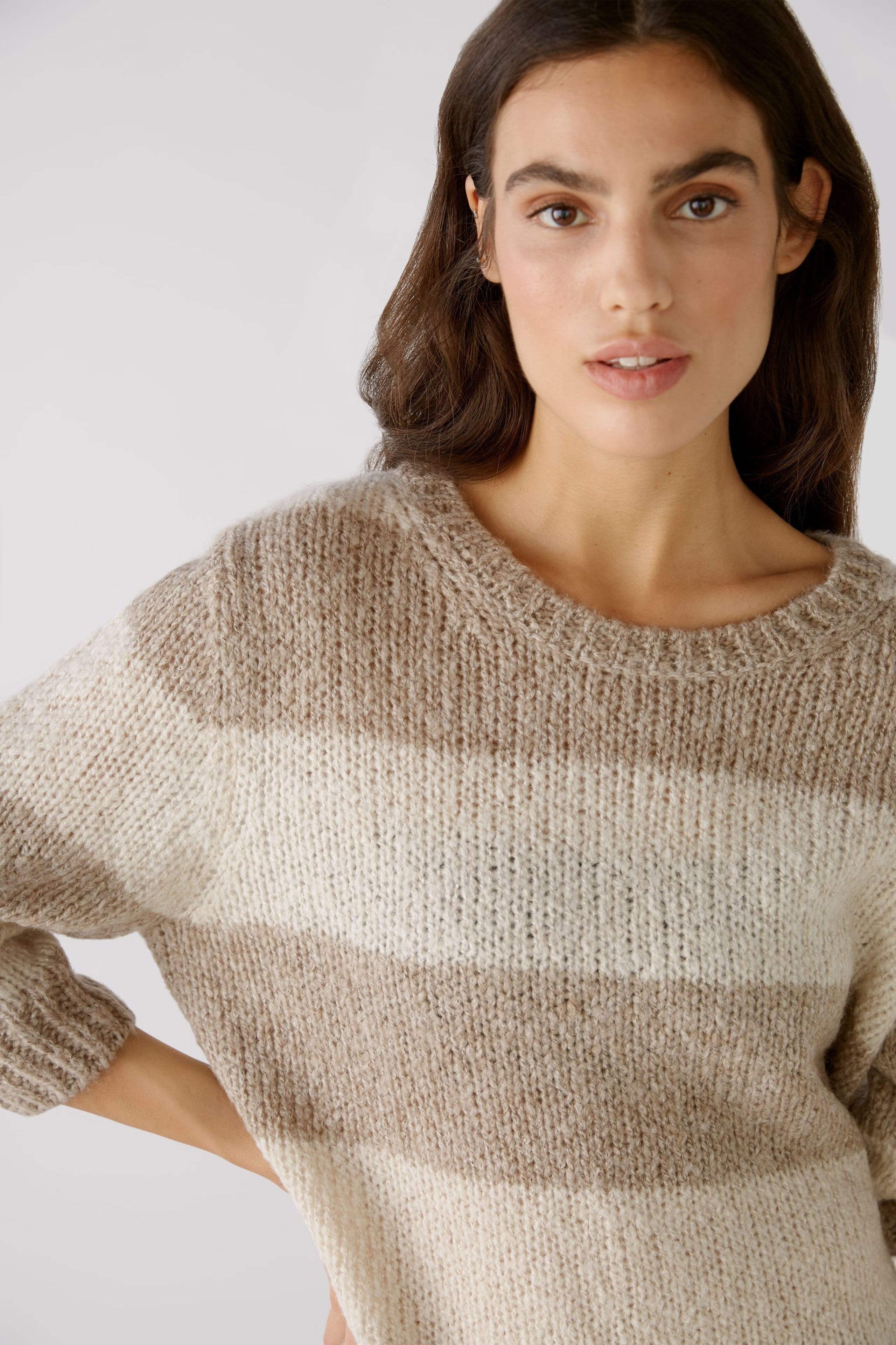 Jumper With Wool and Mohair in LT Brown Stone