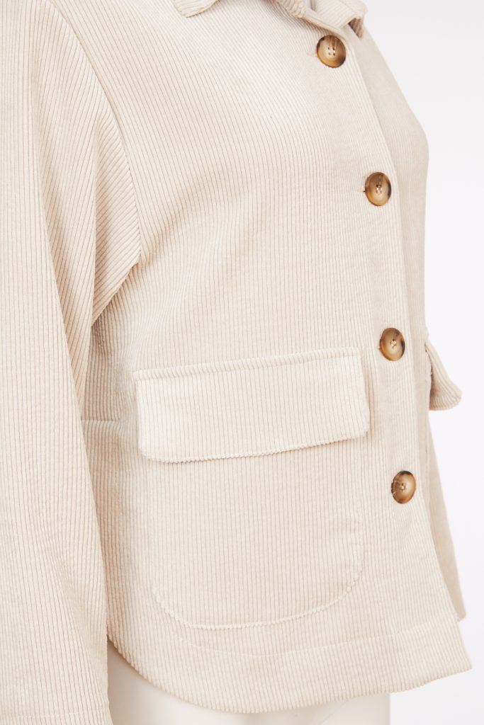 Cord Jacket with Pocket in Linen