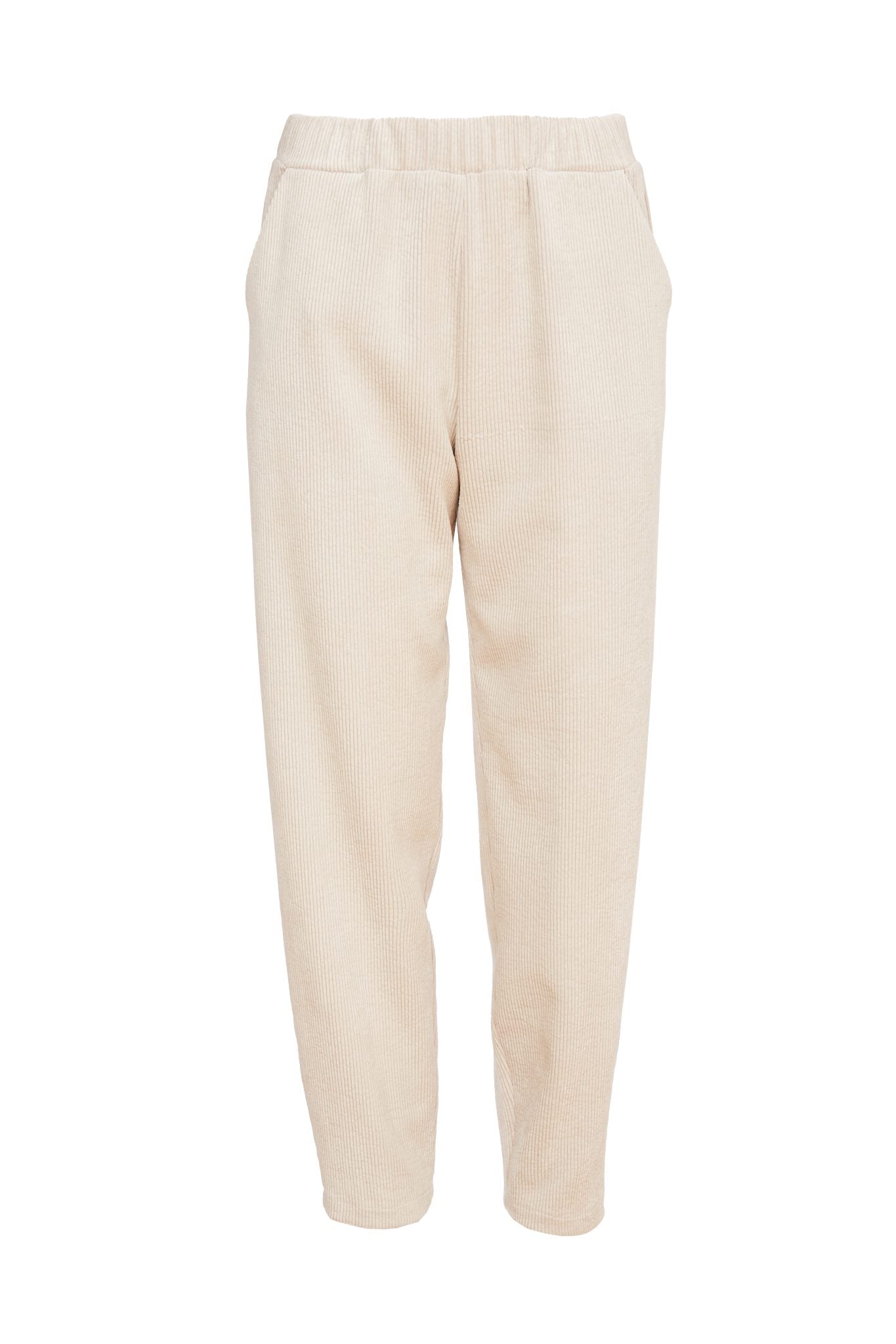 Elastic Waist Cord Trouser in Linen