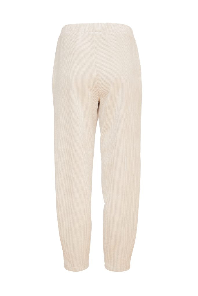 Elastic Waist Cord Trouser in Linen