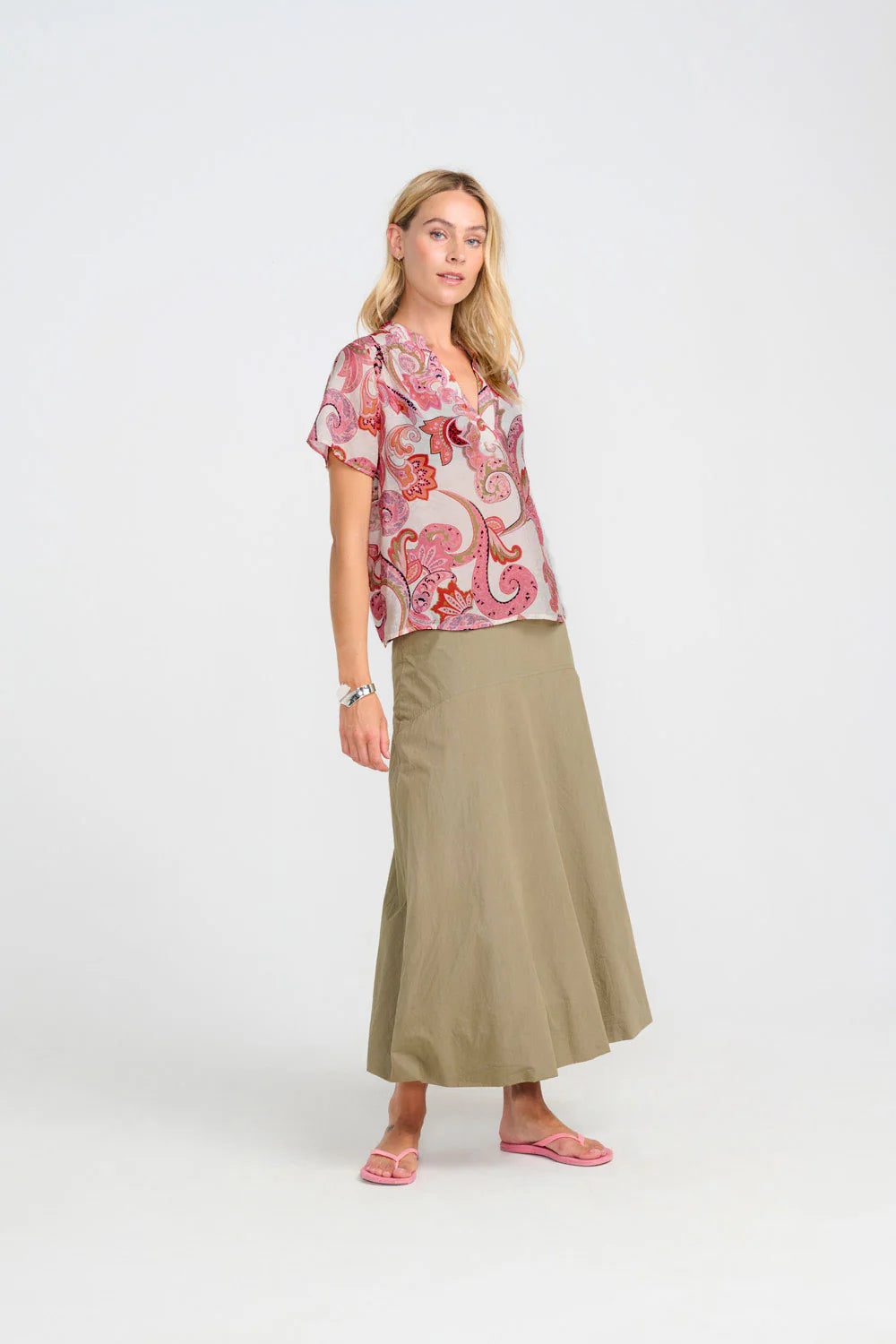 Daffodil Blouse in Pink Flower