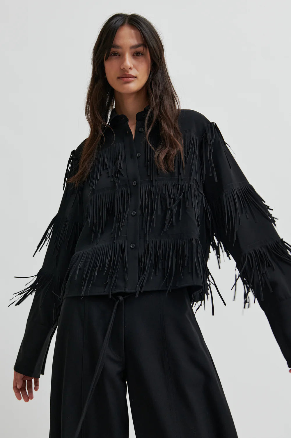 Dancing Cropped Shirt in Black