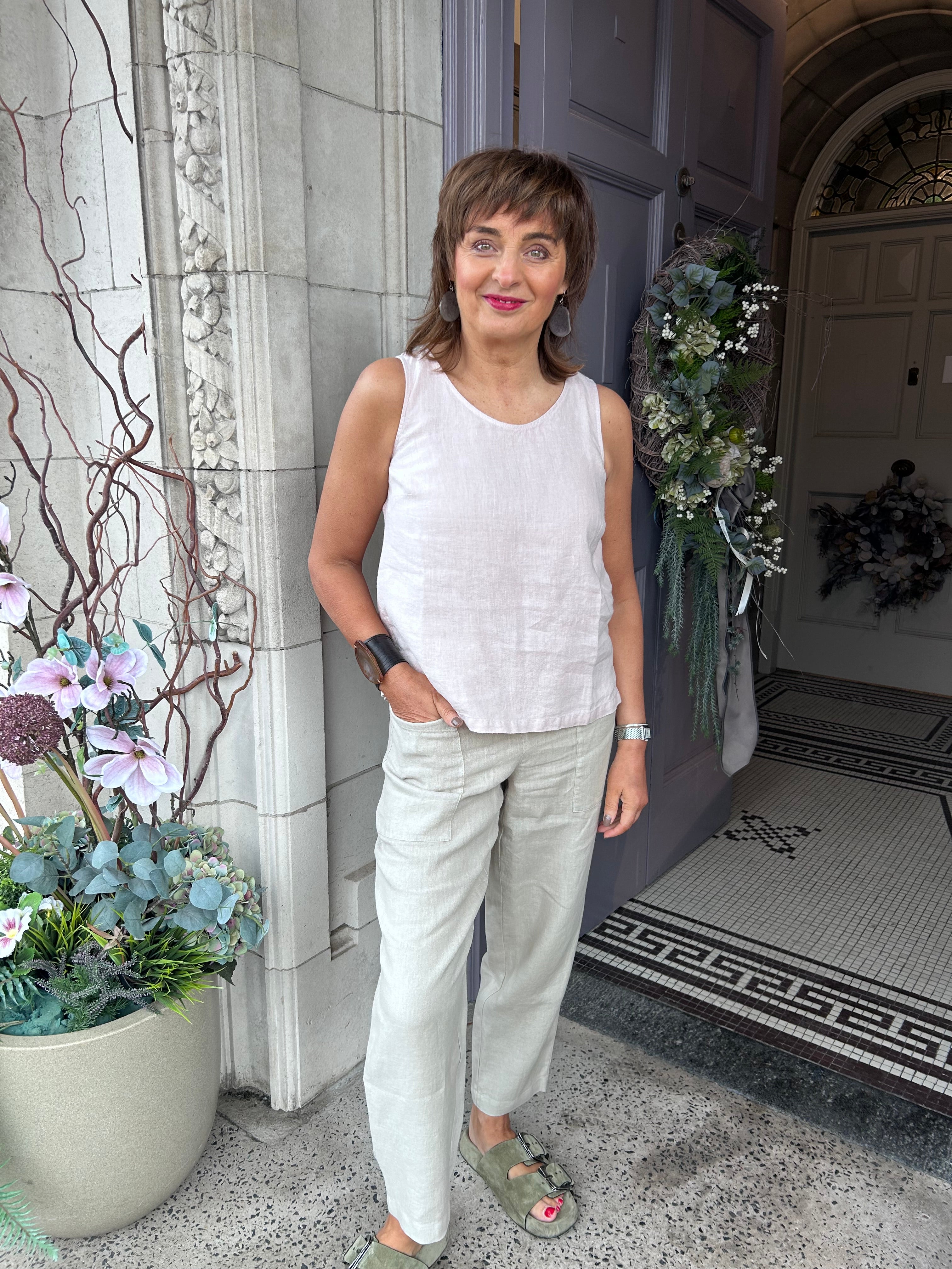 Linen Trousers in Sand