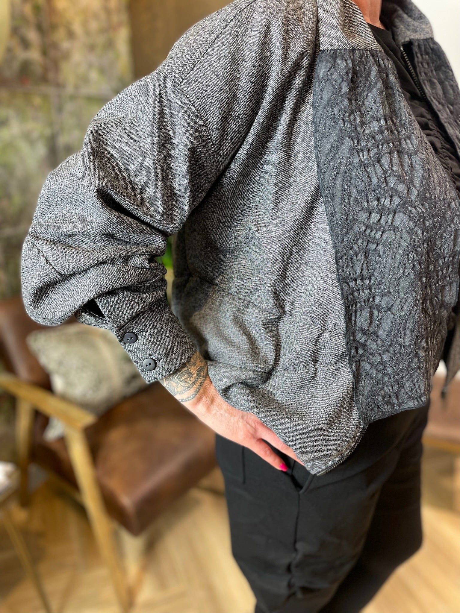 Tweed Blouse in Black