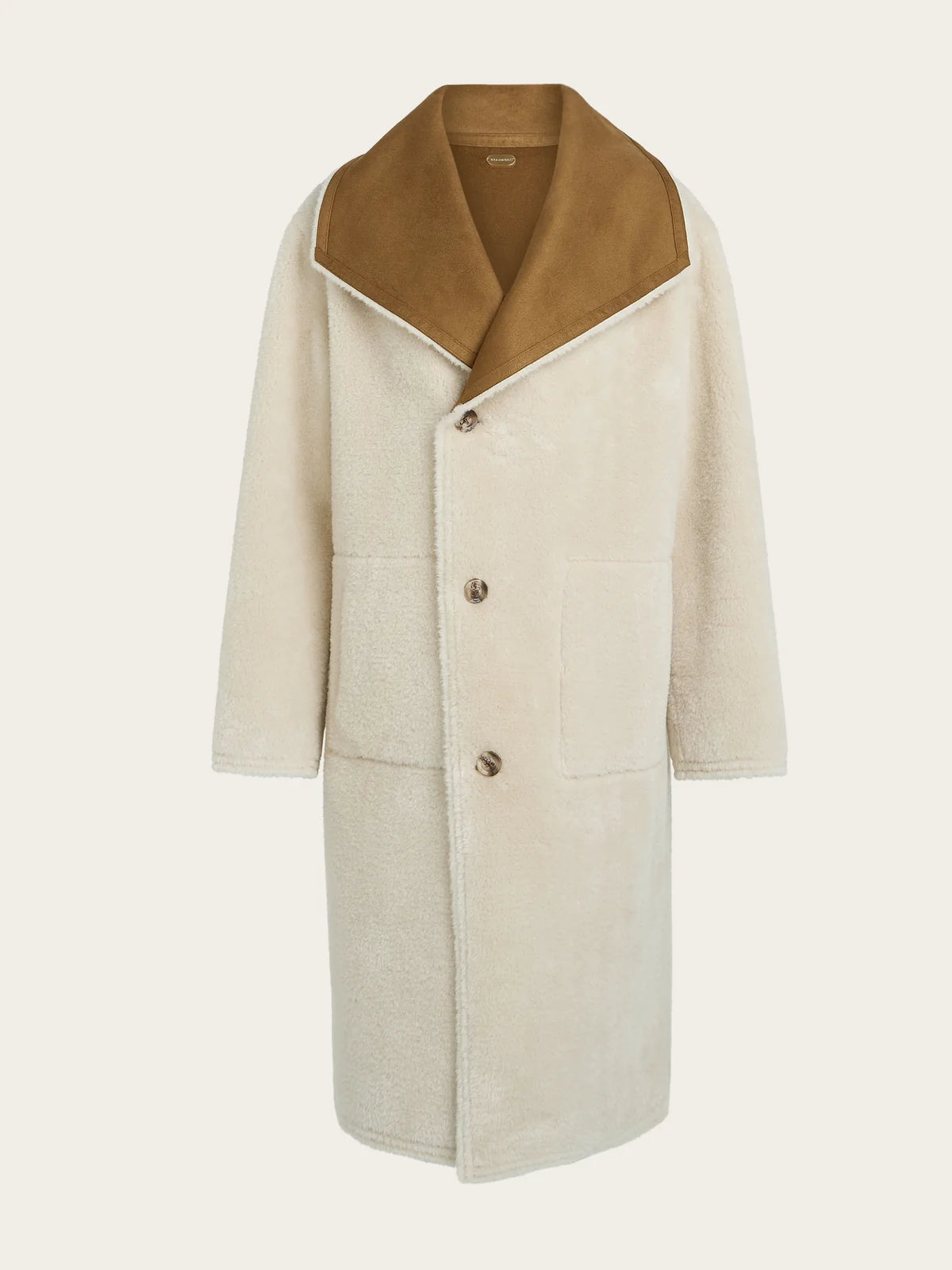 Elif Reversible Faux Lammy Coat in Tobacco