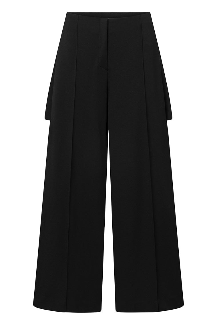 Mini Wide Leg Trousers in Black