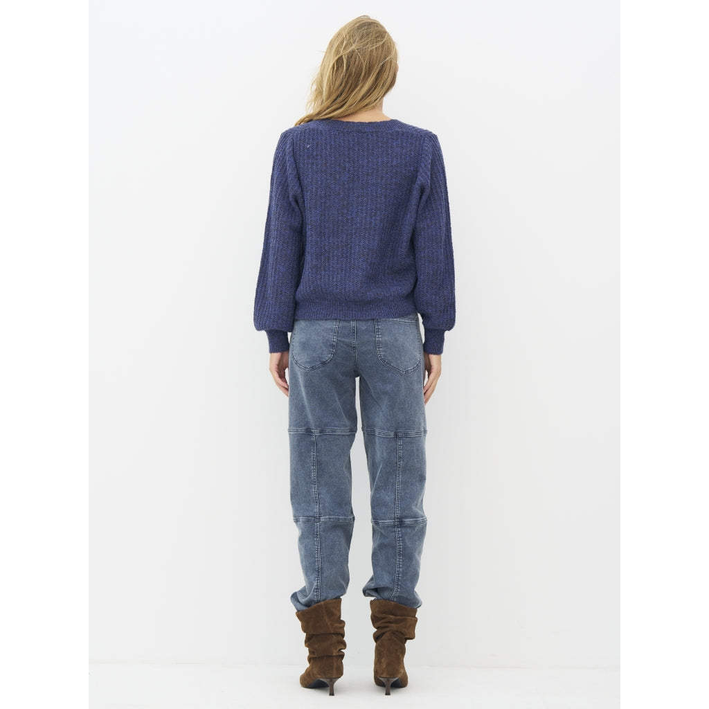 Evangeline Blouse Knit in Navy