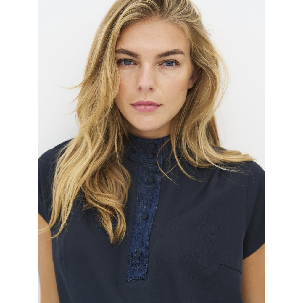 Ebba Top in Midnight Blue mix