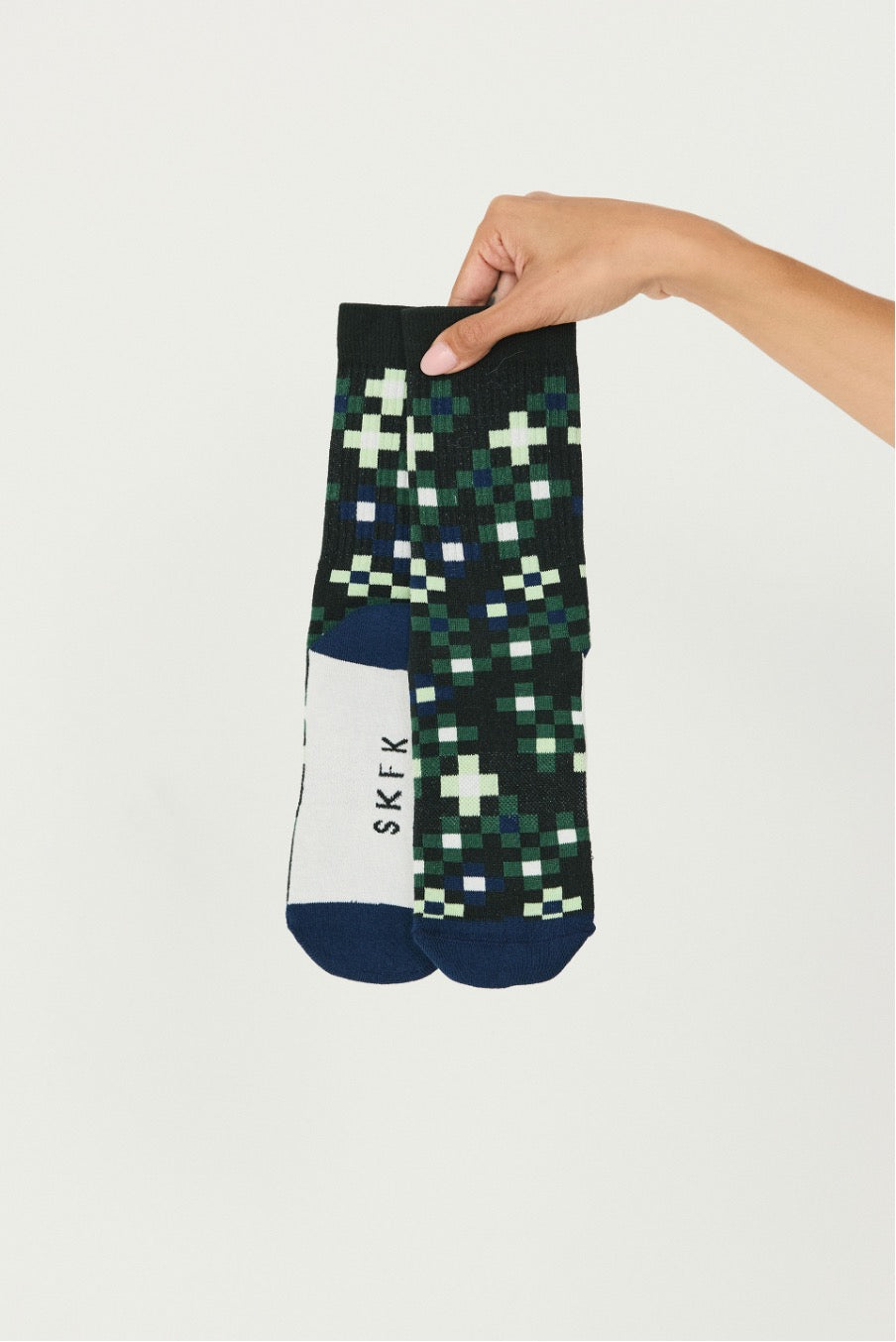 Epel Socks in Green and Navy Squares