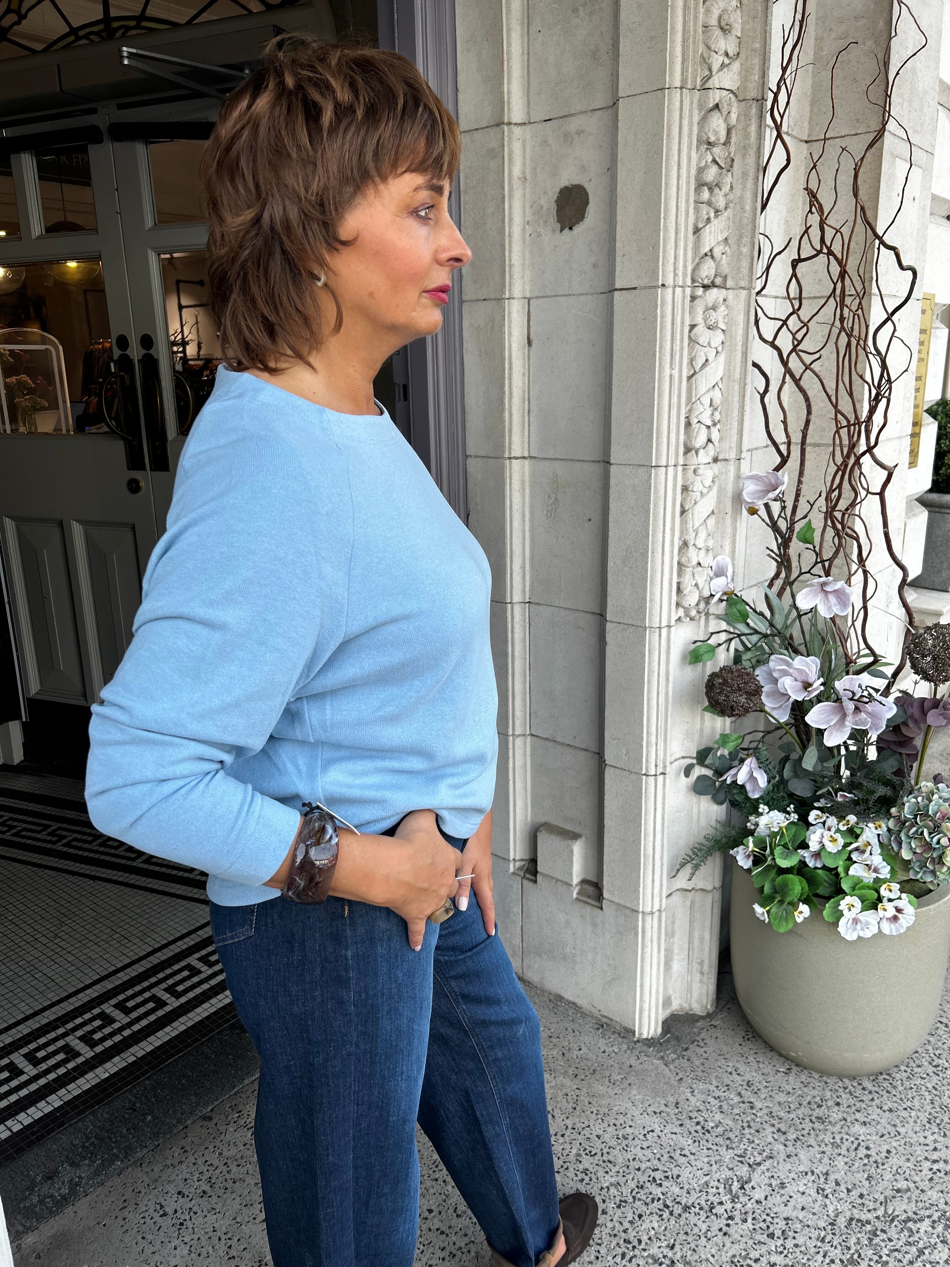 Soft Knit Jumper in Light Blue