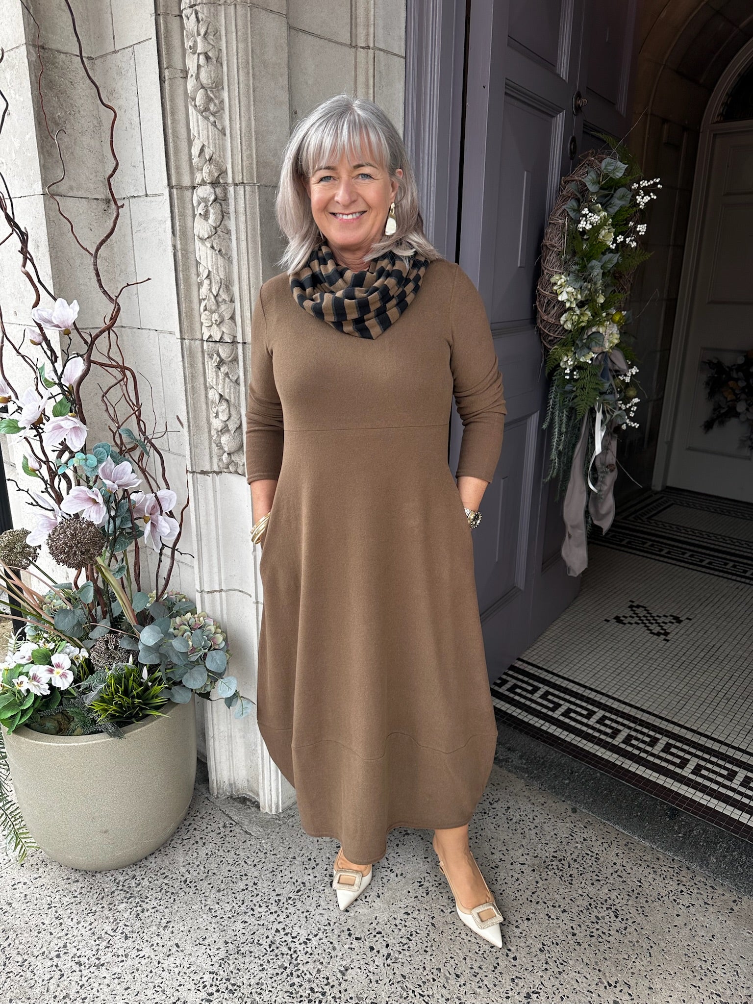 Cocoon Dress in Tabacco