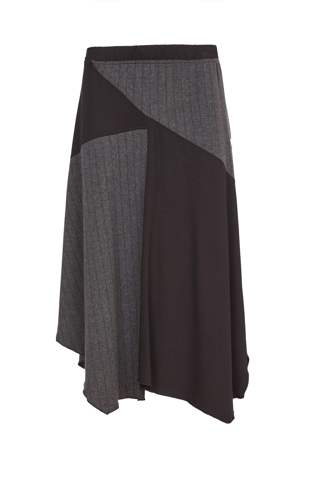 Stripe Flare Skirt in Black/Grey