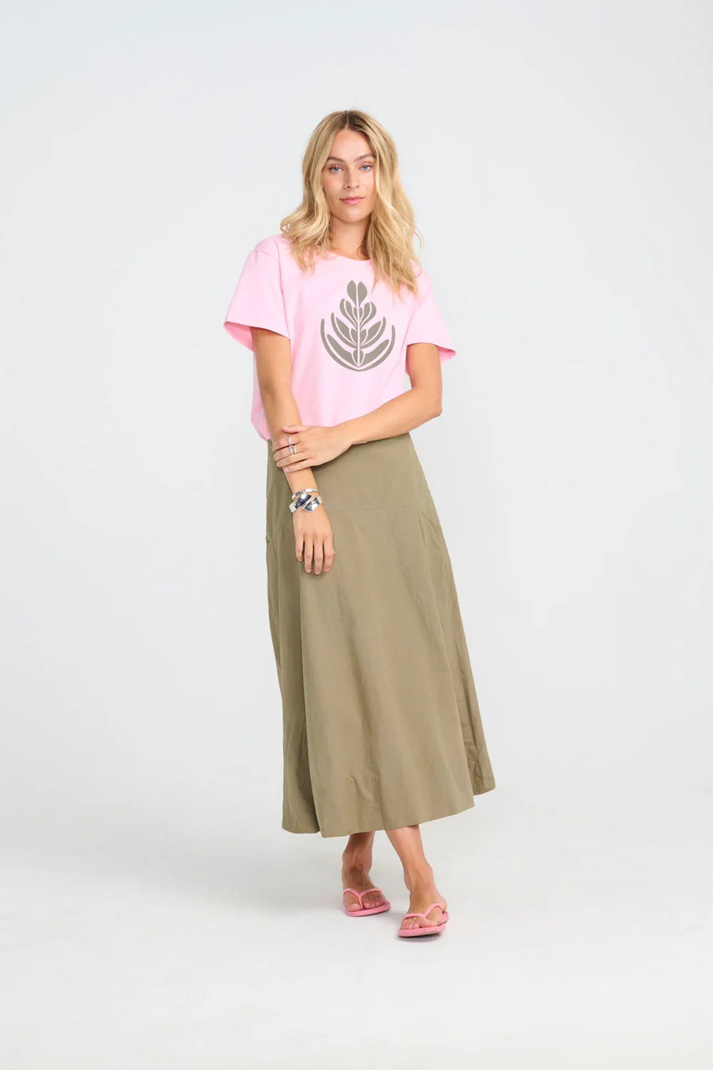 Florist Tee in Pink/Army