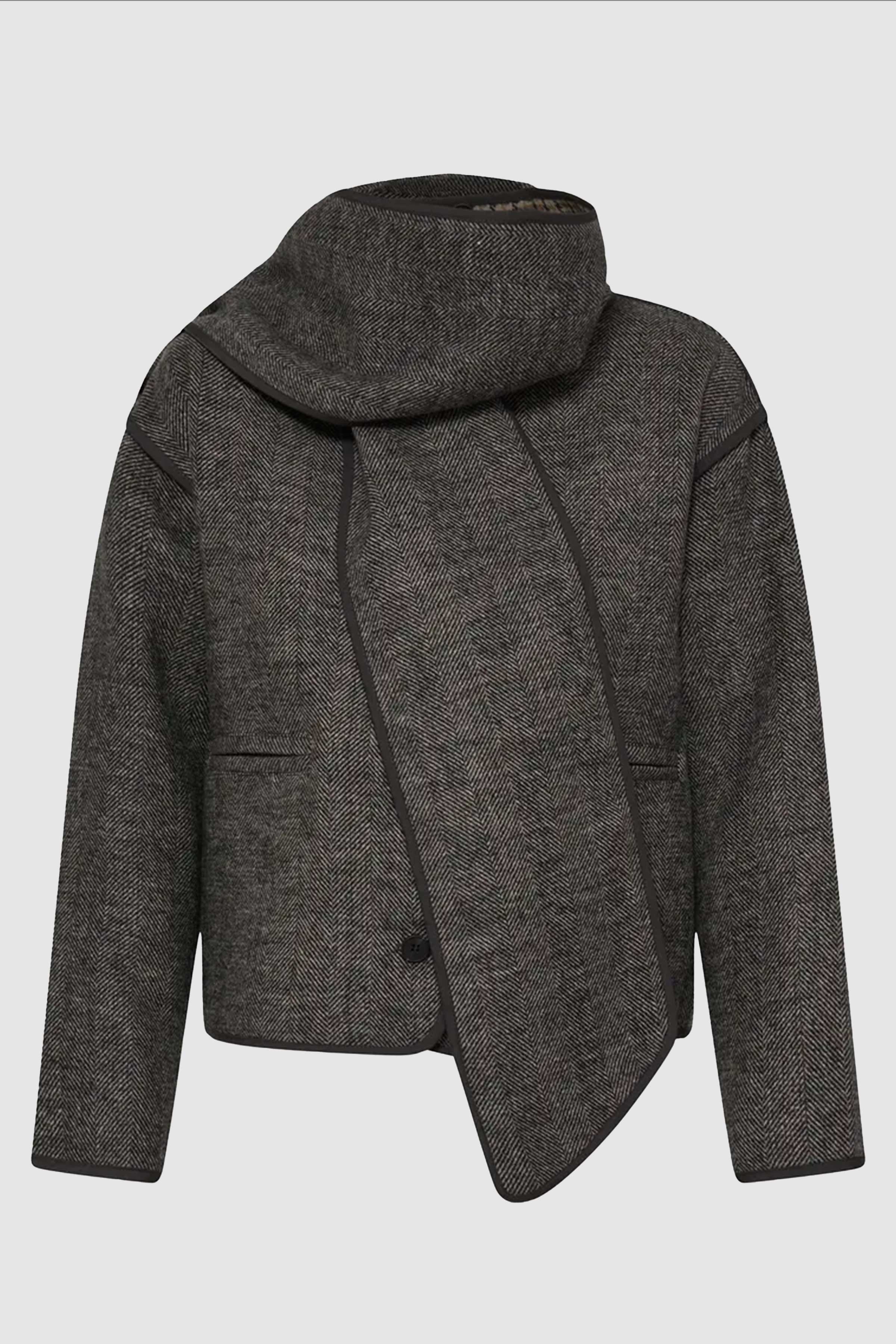 Frava Jacket in Black Herringbone
