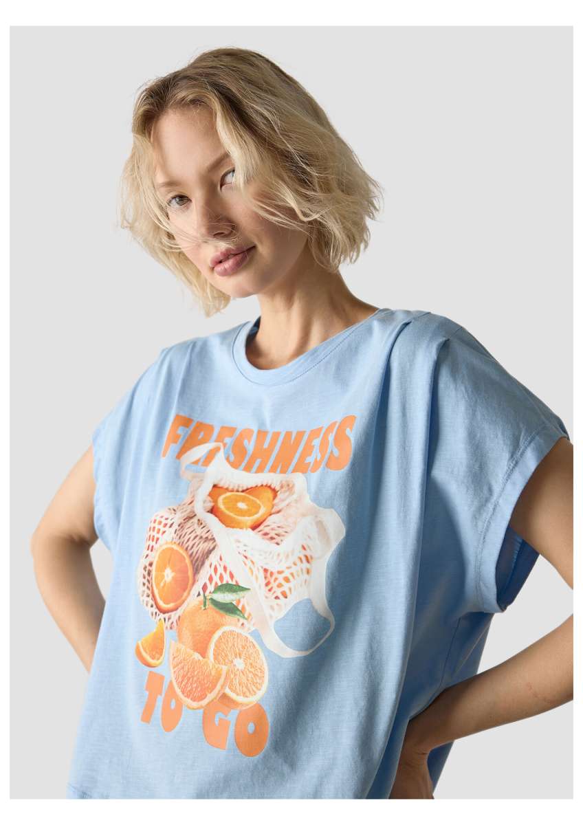 Orange Juice T-Shirt in Powder Blue