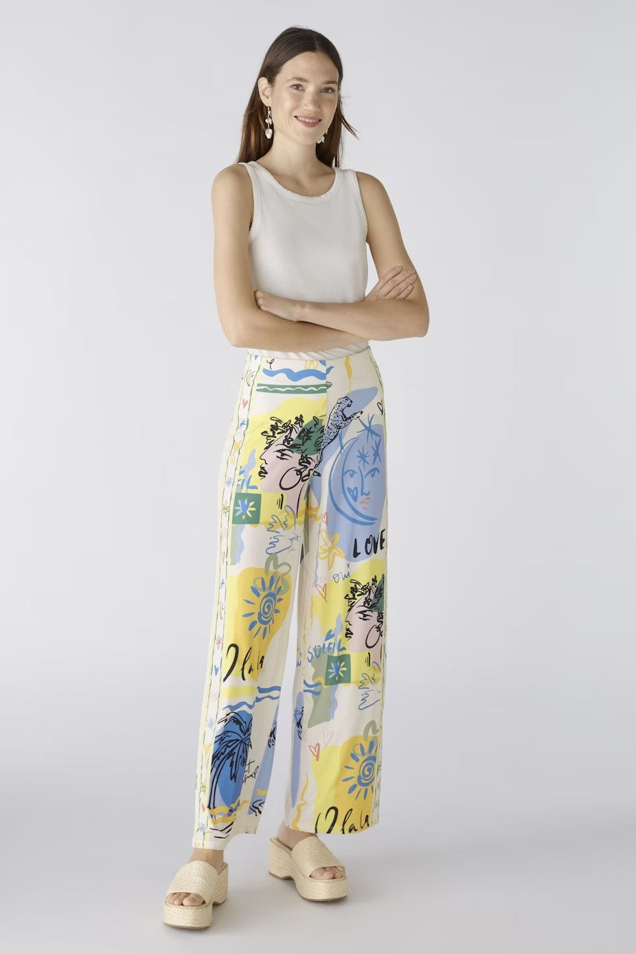 Marlene Trousers in Yellow and Blue