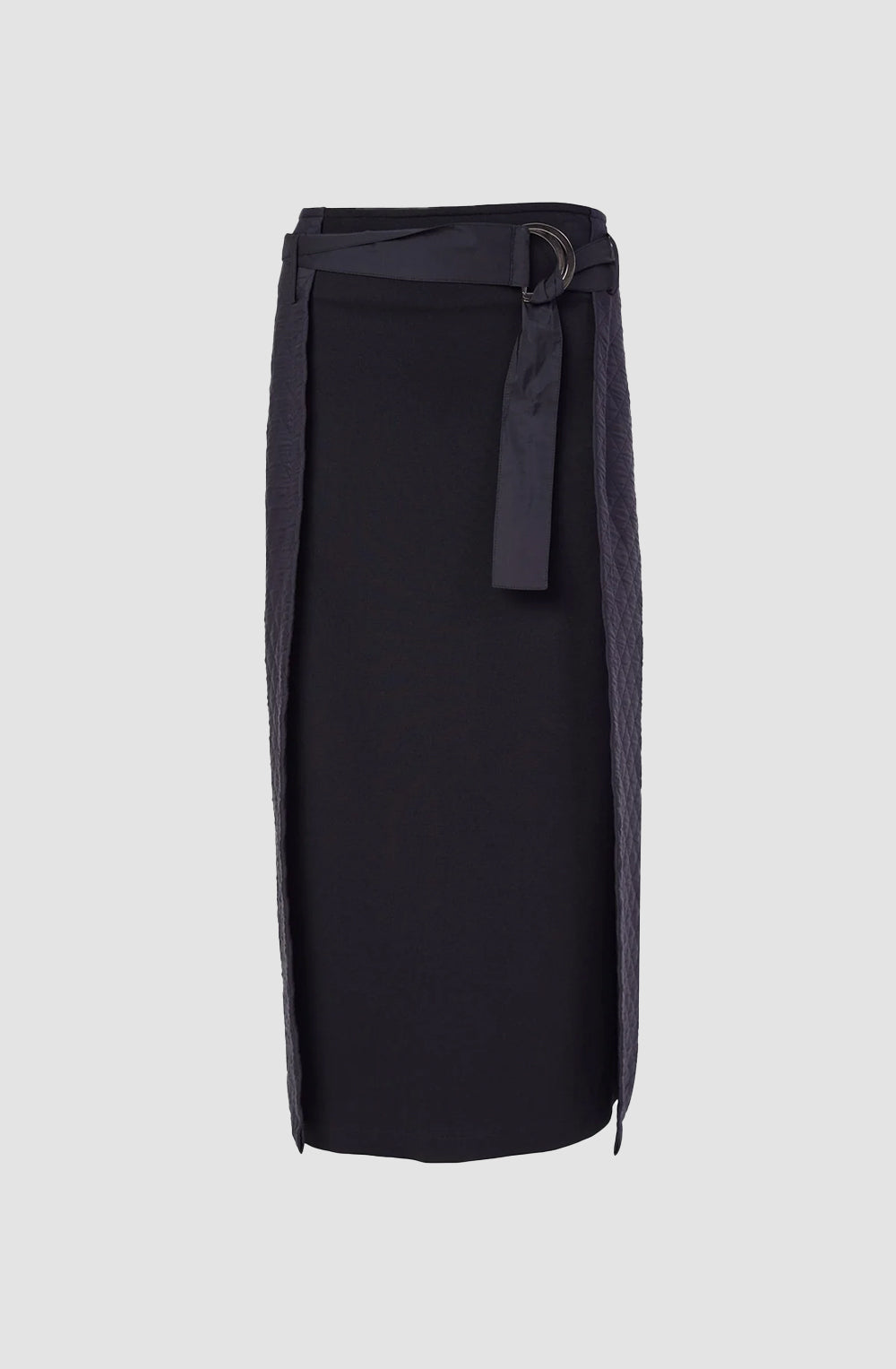 Jersey Jacquard Side Skirt in Black
