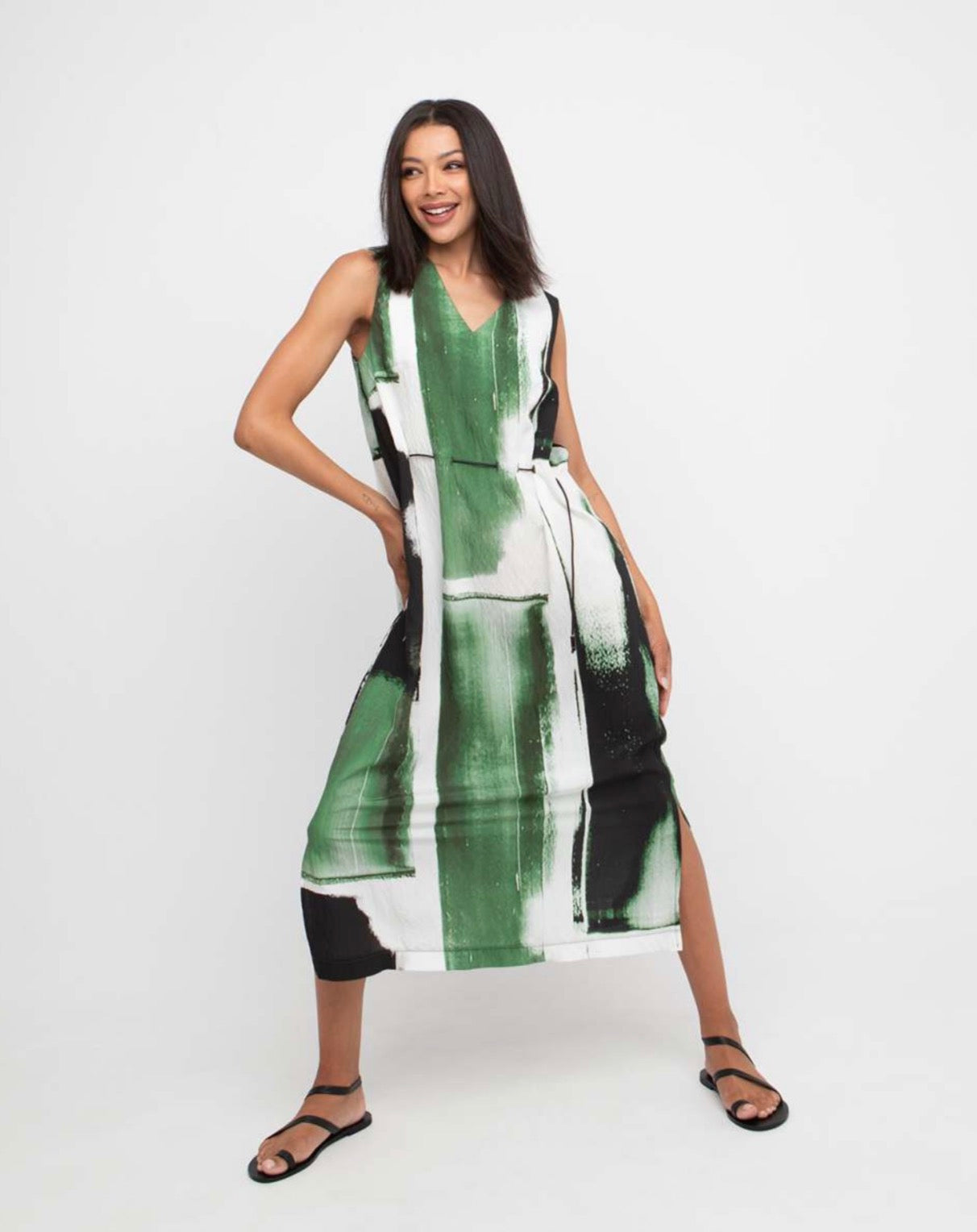 Bricks Print Dress in Green/Black | Ozai N KU Stockist | Joli Cothing | JoliClothing Bricks Print Dress in Green/Black | Ozai N KU Stockist | Joli Cothing | JoliClothing
