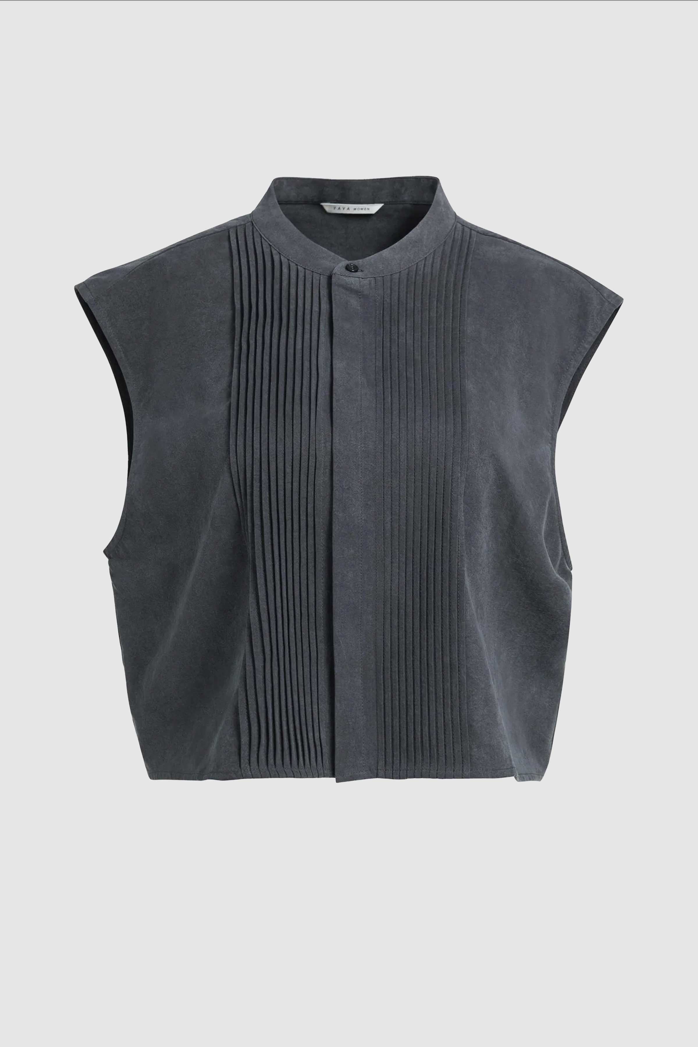 Shirt with Detachable Gilet in Hole Black