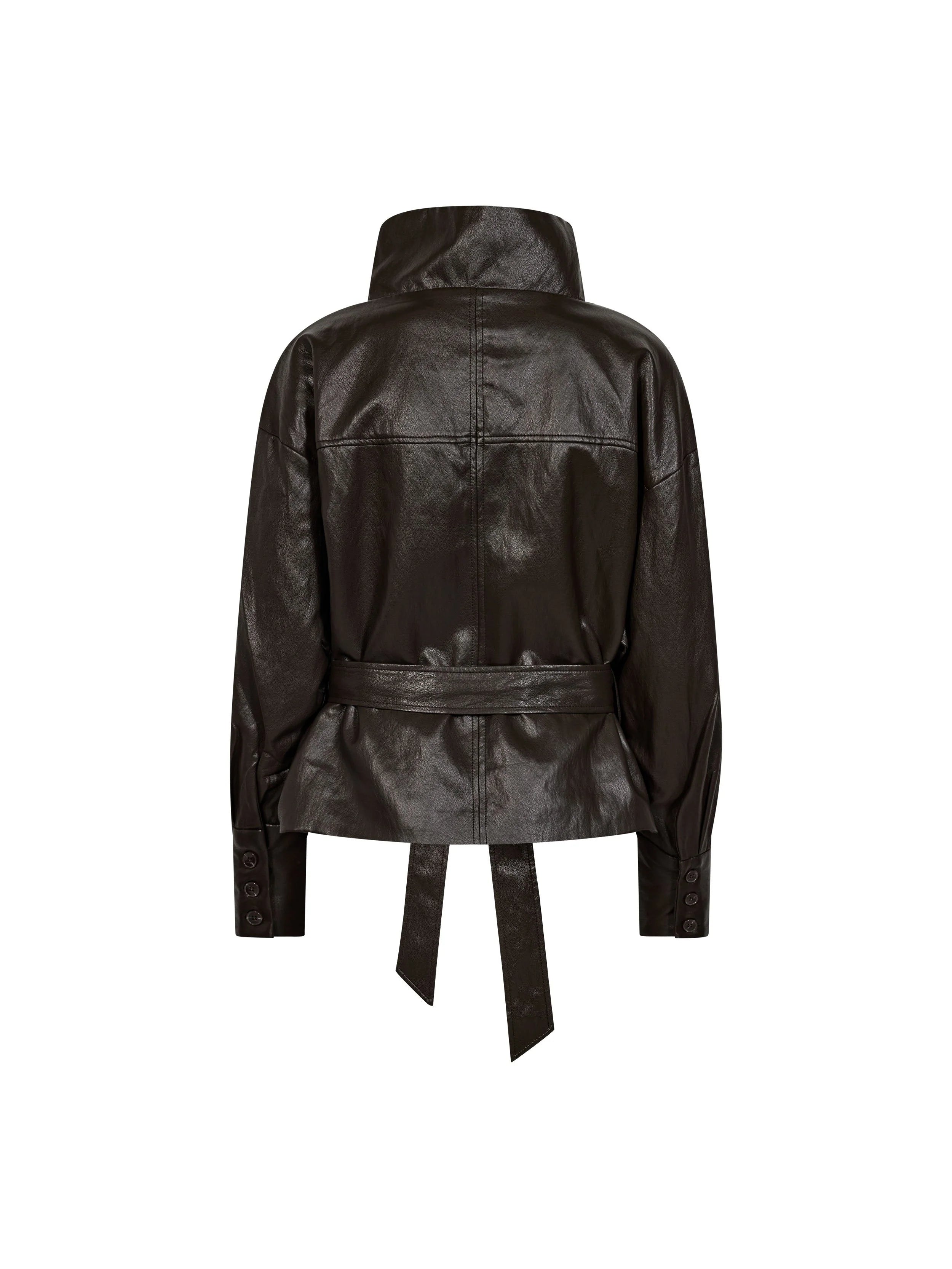 Gittcc Funnel Neck Blouse in Dark Brown