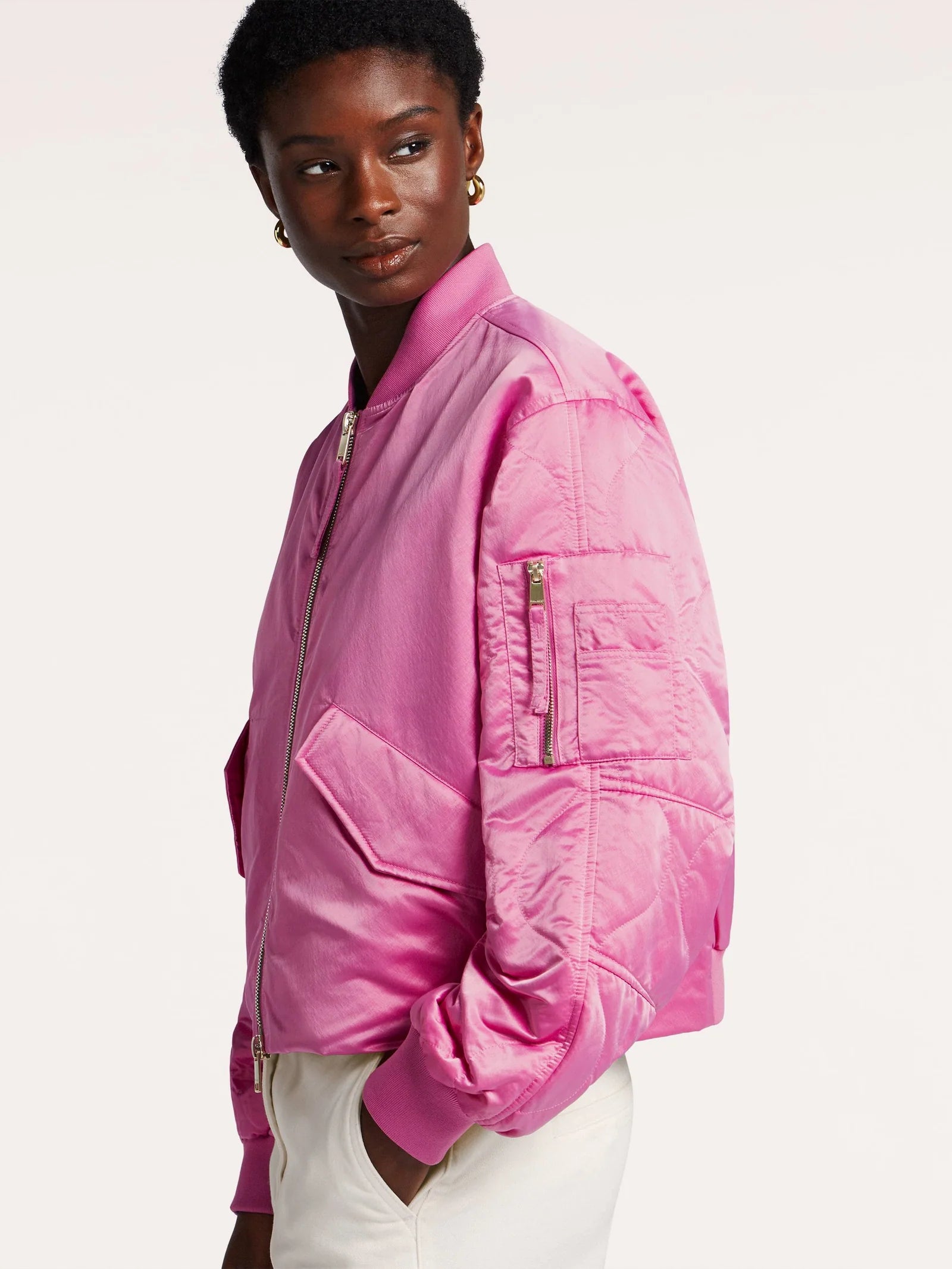 Hady Bomber in Bright Rose