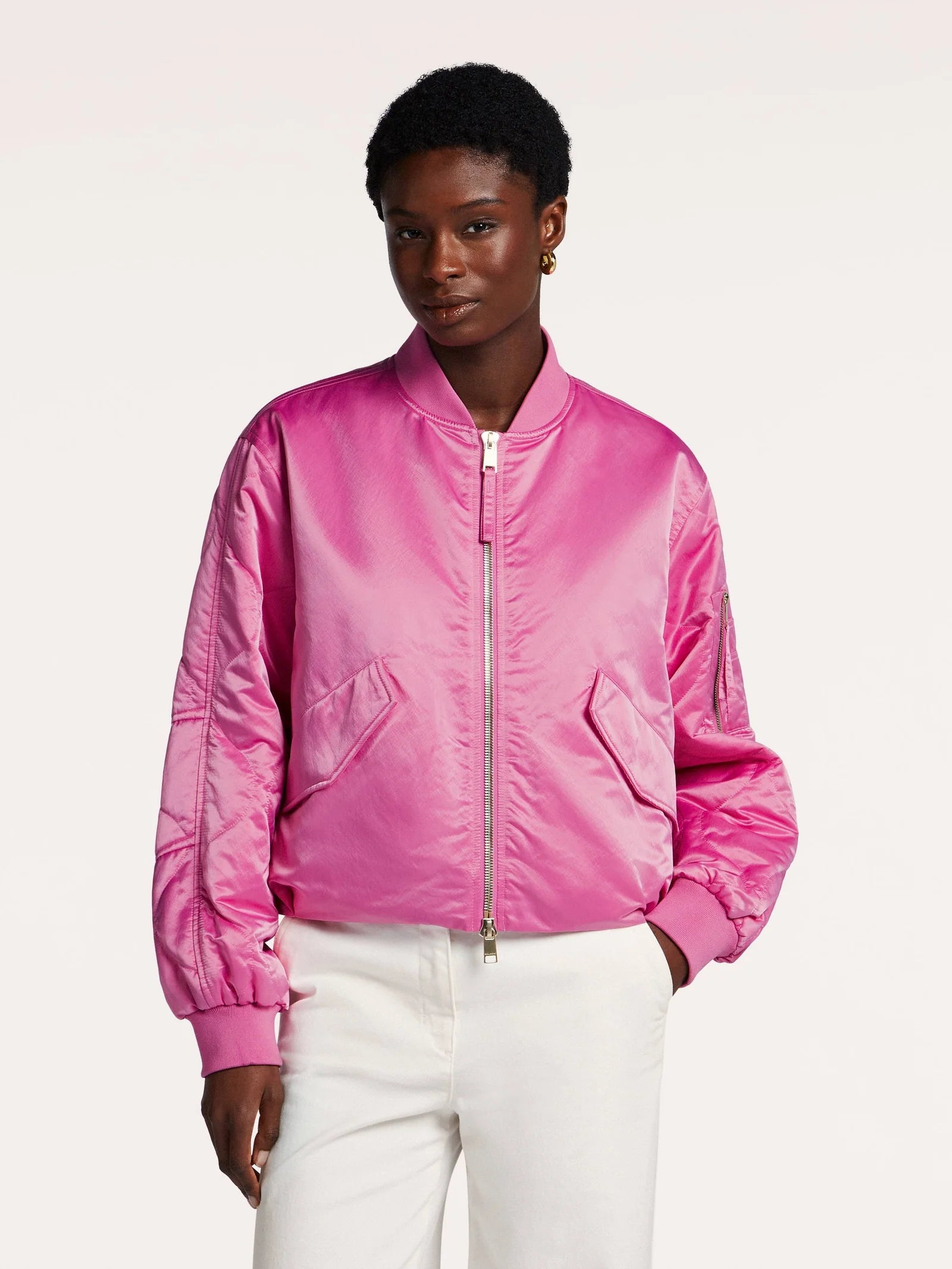 Hady Bomber in Bright Rose