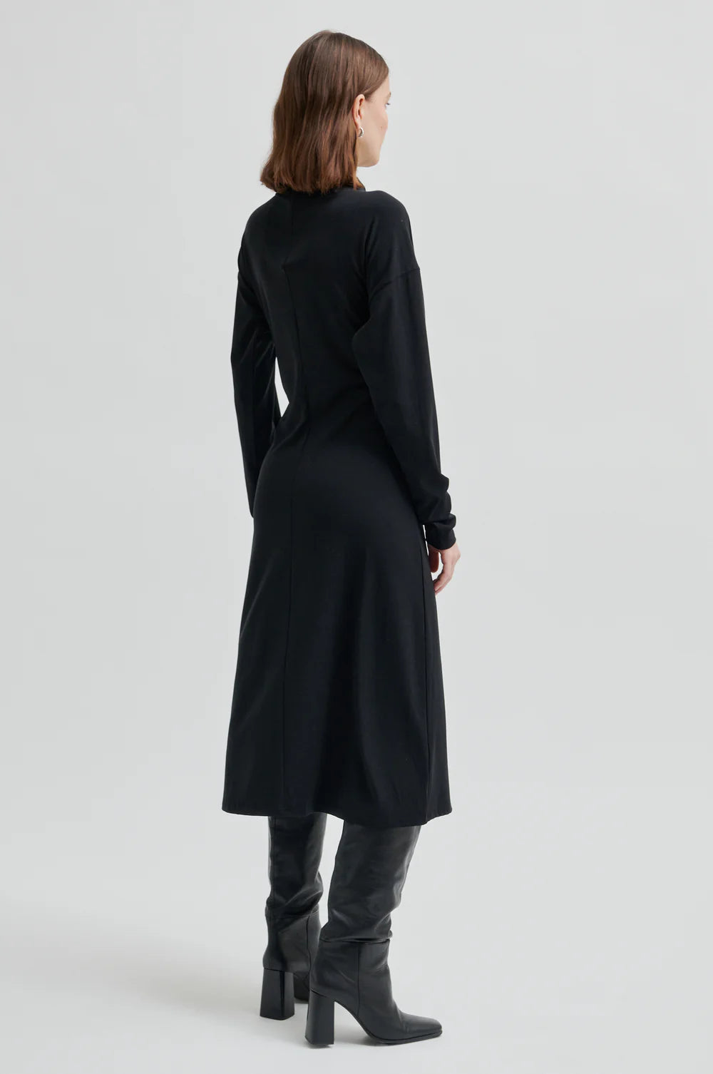 Hailie Drape Dress in Black