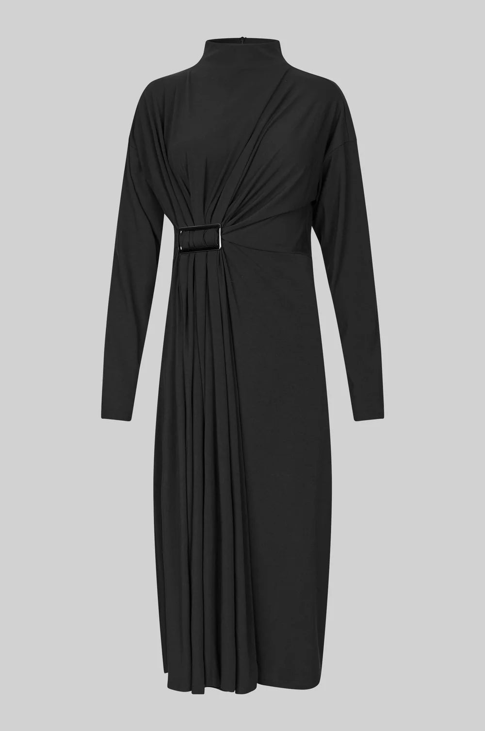Hailie Drape Dress in Black