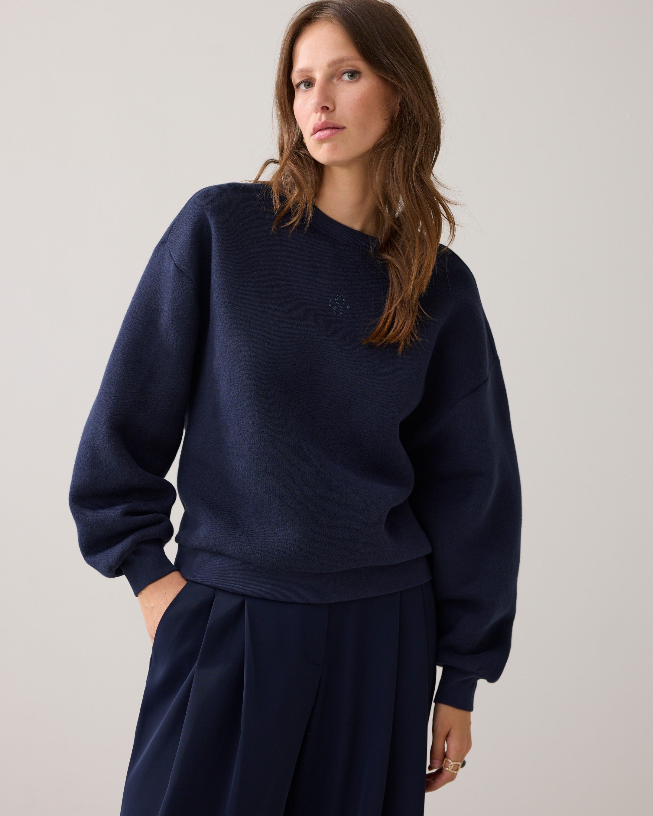 Soft Sweat Jumper in Midnight Blue