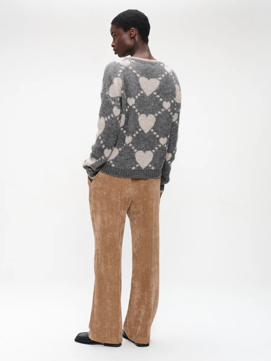 Hearts Pullover in Grey