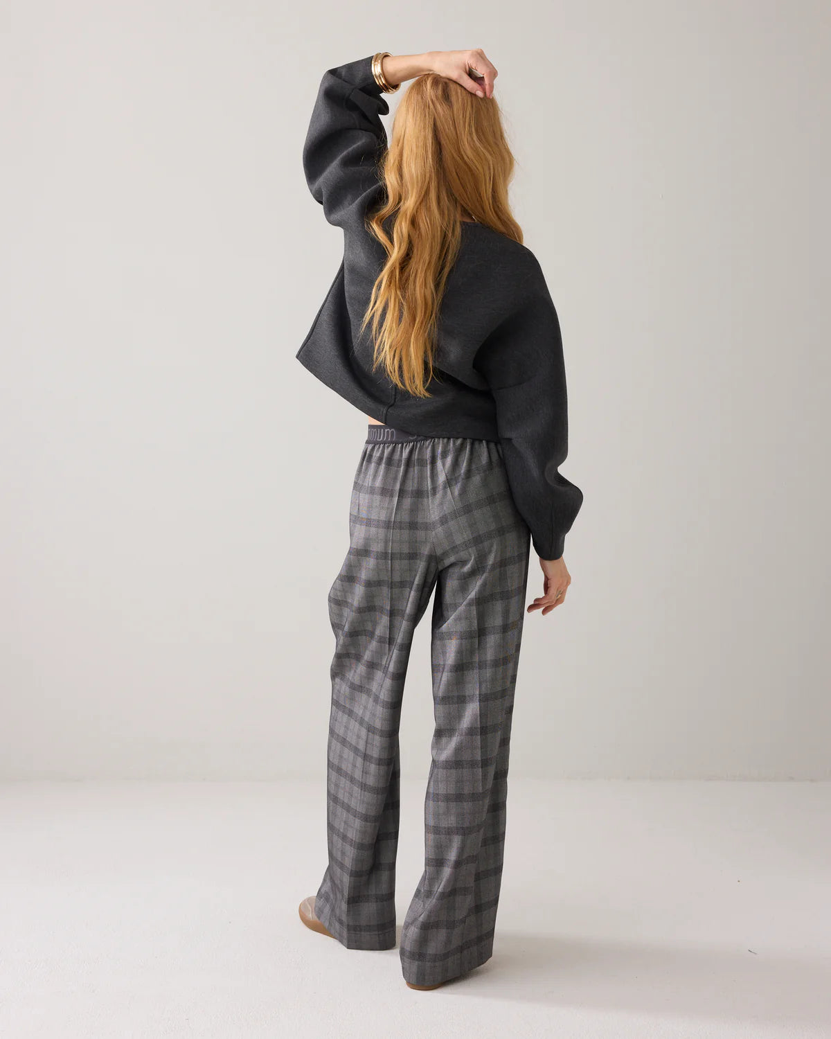 Check Trousers in Black