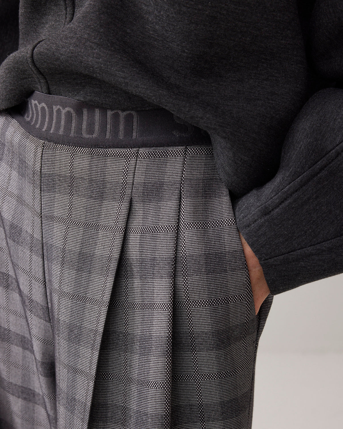 Check Trousers in Black