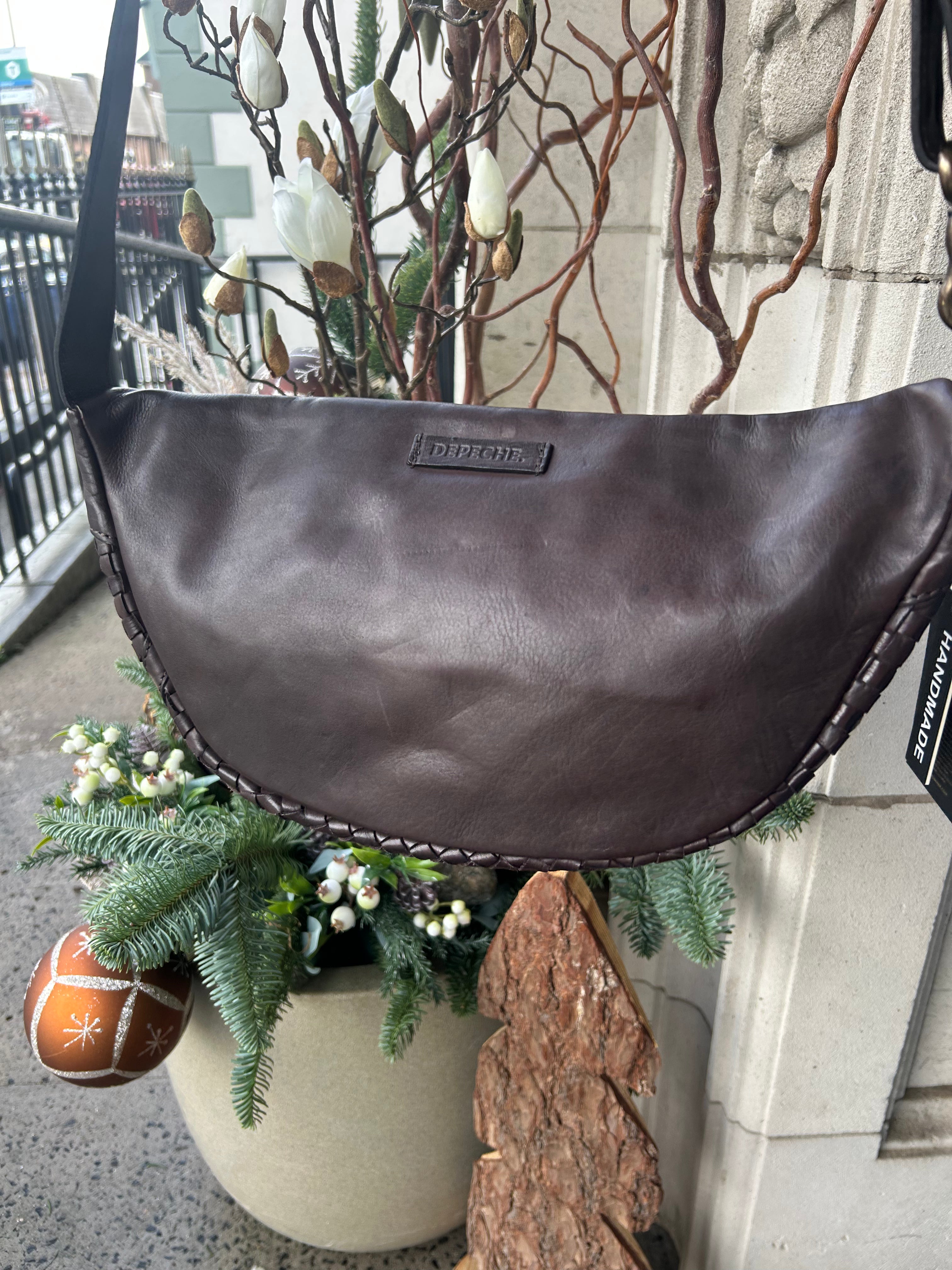 Beautiful Weaved Bumbag in Dark Brown