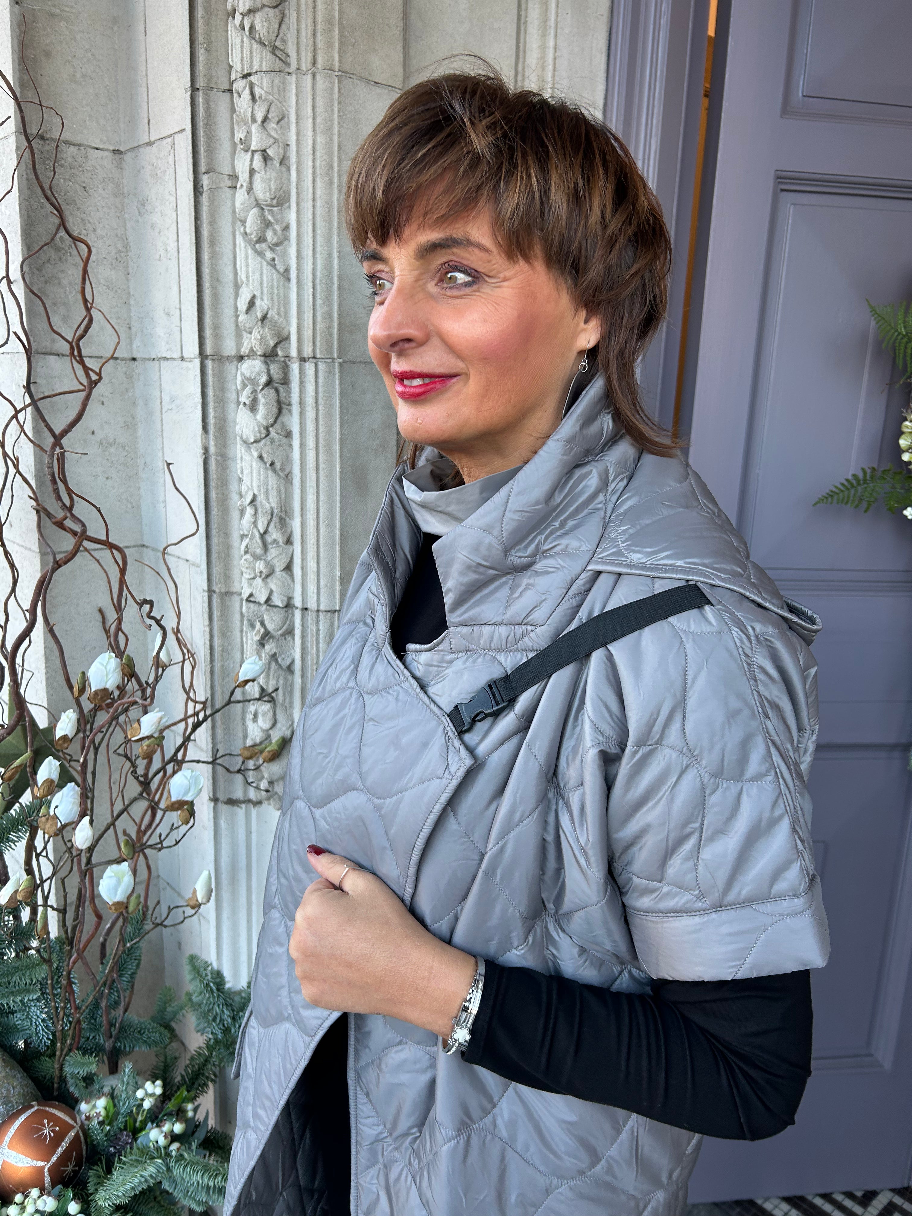 Fine Quilted Jacket in Grey