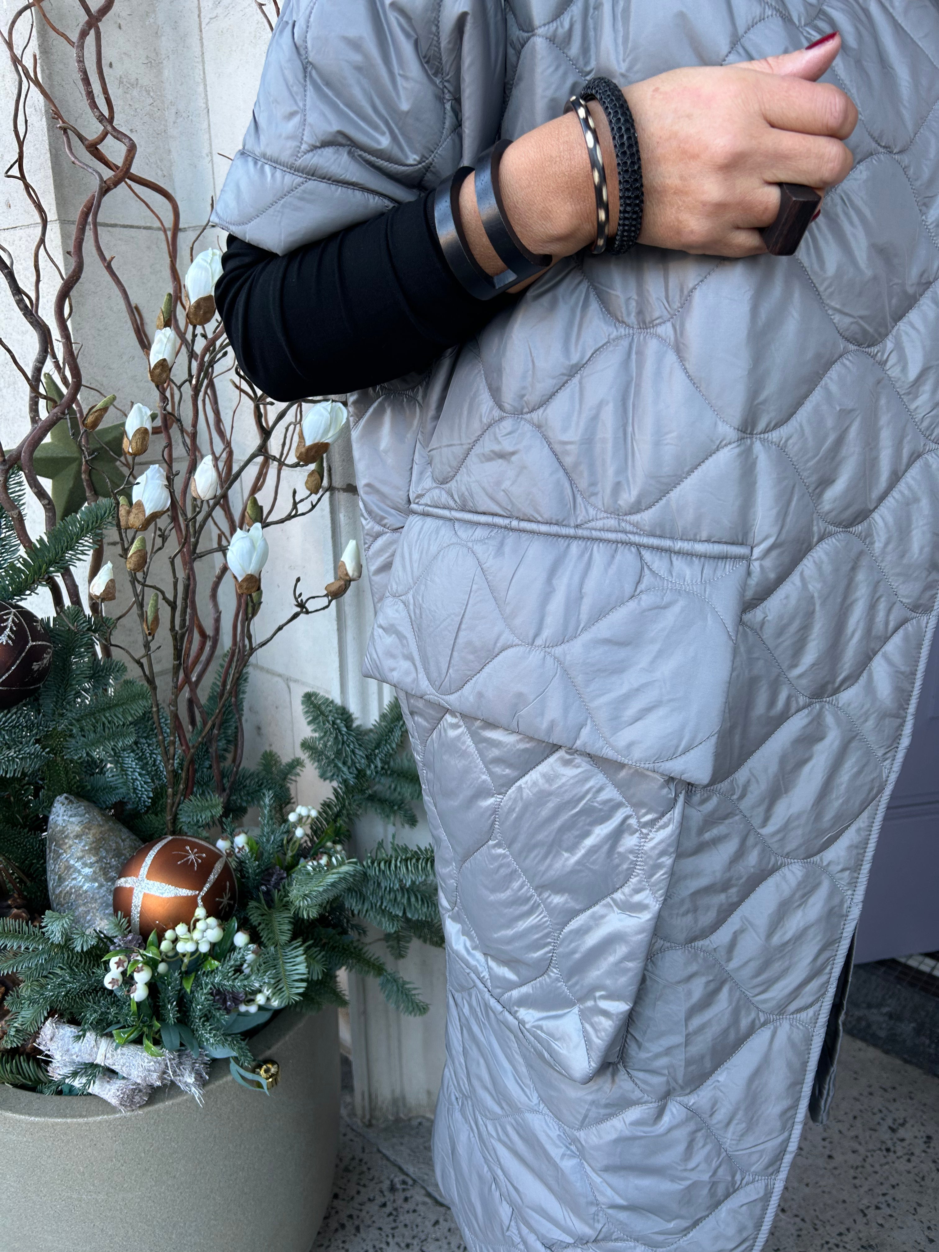 Fine Quilted Jacket in Grey
