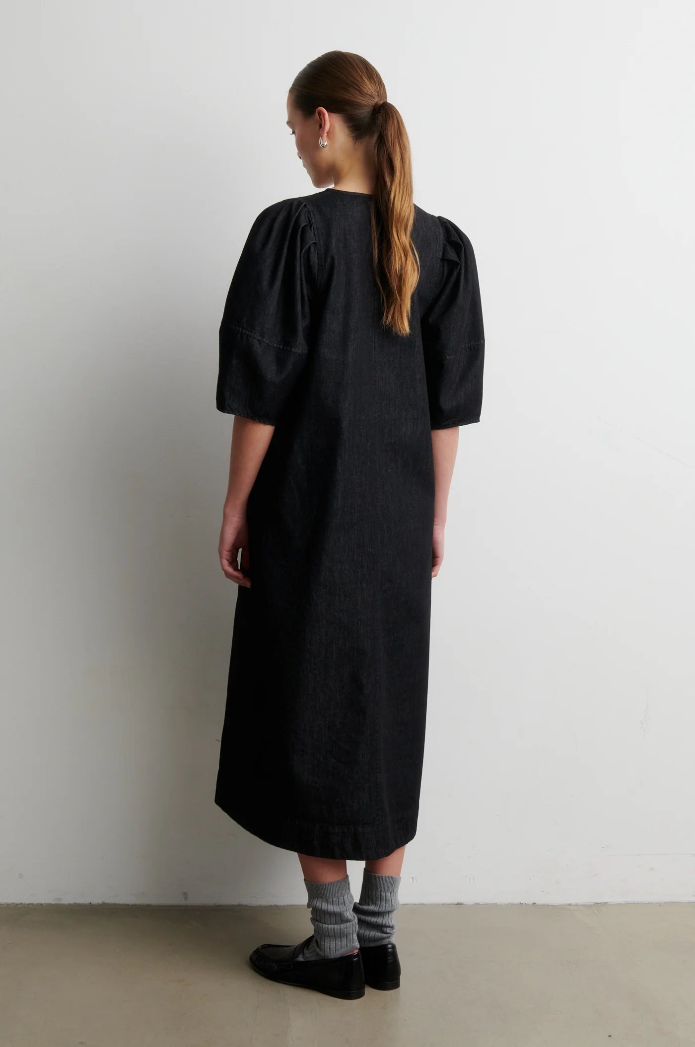 Dera Denim Dress in Black