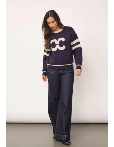 Rowcc Coco Logo Knit in Navy
